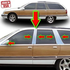 Chrome Pillar Trim for Buick Roadmaster (5dr Wagon) 92-96 12pc Set Door Post