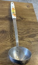 Ekco Stainless Ladle with White plastic Floral Handle Made in USA