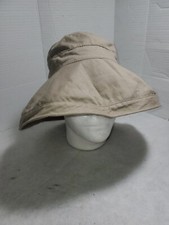 SCALA COLLEZIONE Sun Hat Wide Brim UPF 50 Women's Desert Tan Canvas Cap Cotton