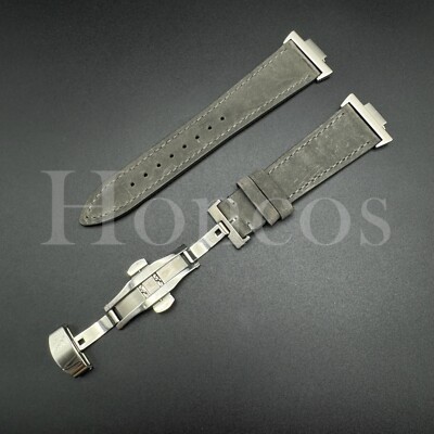 Vintage Leather Watch Band Strap Fits Tissot PRX Adapter Clasp Quick Release GRY