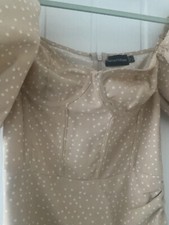 Pretty Little Thing Beige & polka dot Dress from PLT Sz 6