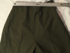 VINTAGE WOMENS ARMY GREEN PURE WOOL 16 REGULAR 24" X 30" ELASTIC WAIST TROUSERS