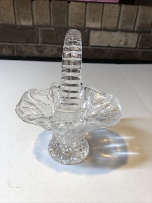 Vtg Crystal Butterfly Dish/basket KGR