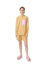 Baum Und Pferdgarten Size 36 / US 6 Mesa Camel Stripe Cotton Button-up Shirt