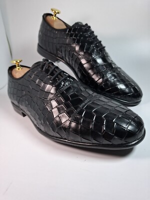 scarpe uomo eleganti pelle Baldinini 41/42/43/44 Nera Effetto Coccodrillo
