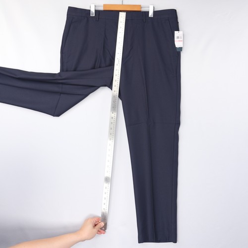 Perry Ellis Dress Pants Slim Fit Mid Rise Skinny Dark Navy Blue Mens Size NWT - Picture 56 of 58