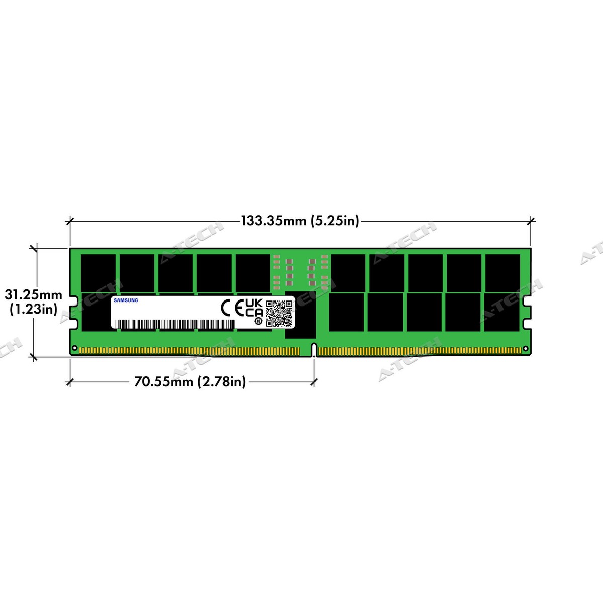 A-Tech 128GB (2x64GB) 2Rx4 PC5-44800R DDR5 5600 MHz EC8 RDIMM ECC