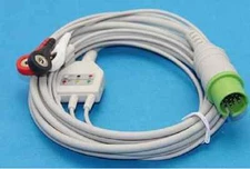 1set Spacelabs 3 Leads ECG Cable Shielded Snap AHA Compatible 90496 Ultraview