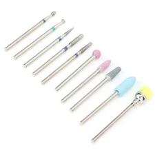 10 Pcs Nail Polishing Head Set Emery Quartz Armor Remover Exfoliating Polishing