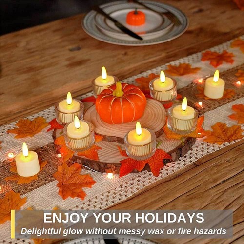 12Pcs Rechargeable LED Flameless Candles Tea Lights XMAS Deco with Remote Timer - Picture 6 of 12
