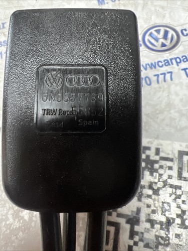 VW Polo MK3 1995 BLACK REAR TWIN SEAT BELT Catch BUCKLE 6N0857739 - Picture 2 of 4