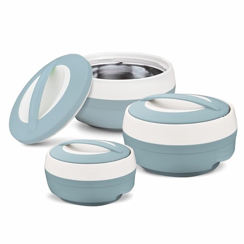 ASIAN Plastic Casserole Inner Stainless Steel Casserole Set 3, Blue- Free Post - Picture 3 of 7