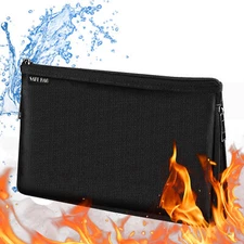 Small Fireproof Money Bag Fire and  Resistant Expandable Document Bag W3Q1