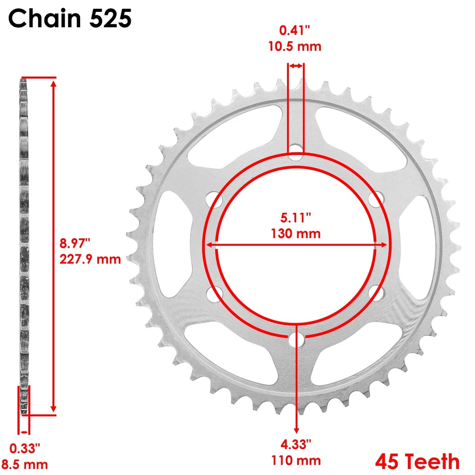 Kit de cadena de transmisión y piñones para Yamaha R6 YZF-R6 2006 2007 2008 2009 2010-2016 Foto 4 de 4