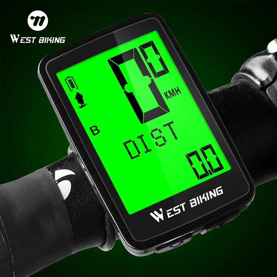 WEST BIKING USB Rechargeable Waterproof Wireless Bike Computer Speedo Odometer - Image 4 of 4