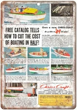 Chris Craft Boat Vintage Ad Reproduction Metal Sign L49