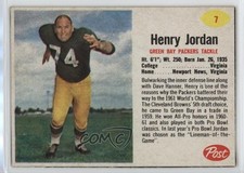 1962 Post Henry Jordan #7 HOF 0ls