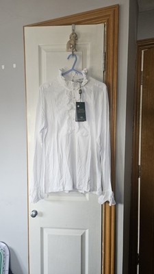 Holland Cooper Melissa Jersey Blouse White Size XL Brand New with Tags