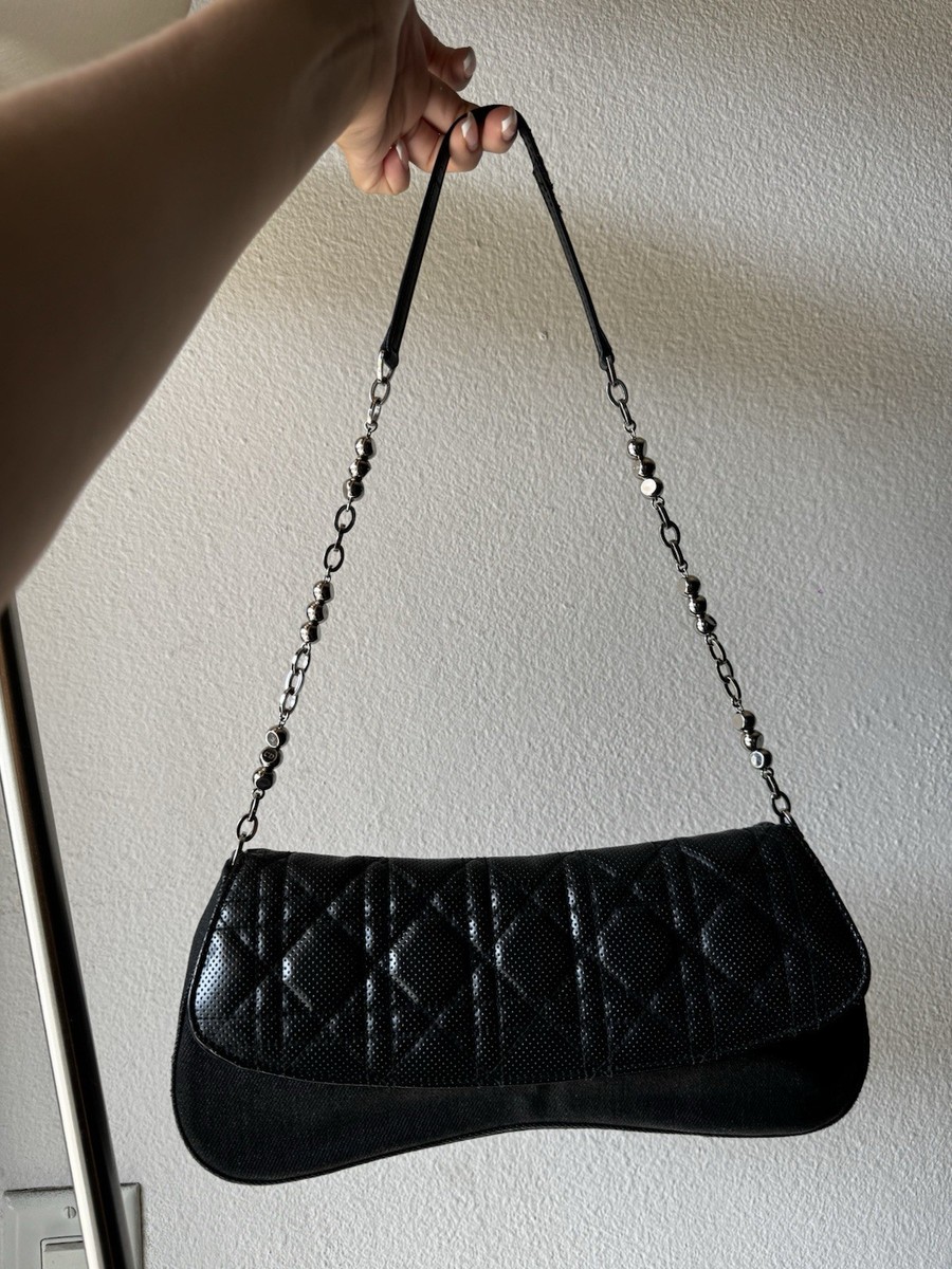 バッグ Christian Dior CANNAGE SHOULDER TOTE BAG Dior Christian Canage Tote Shoulder Bag Punching Design Logo