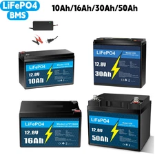 LiFePO4 Battery 12V 10Ah 30Ah 50Ah with BMS for RV Trolling Motor with Charger