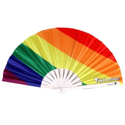Gay Pride Flag Bamboo Folding Clack Hand Fan For Raves Festivals LGBT Pride