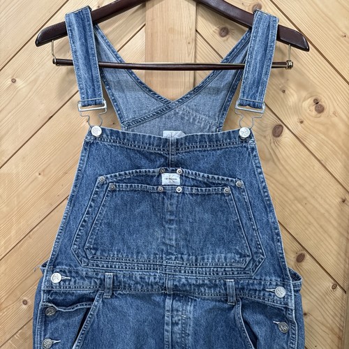 Vintage Calvin Klein Overalls Women’s L Denim Carpenter 90s Bib Wide Leg CK Y2K - Picture 2 of 11