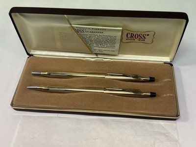 CROSS Vintage 10Karat Gold Filled Pen & Pencil Set Unused | eBay