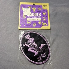 VINTAGE PATCH ZODIAC APPLIQUES AQUARIUS E-Z BUCKLES SEALED USA