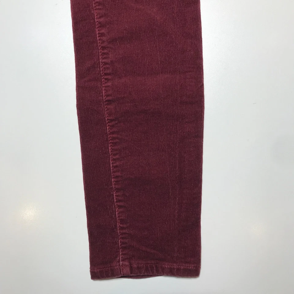 Ann Taylor Loft 裤子女式 28/6 现代紧身葡萄酒红色灯芯绒弹力 — 第 4/4 张图片