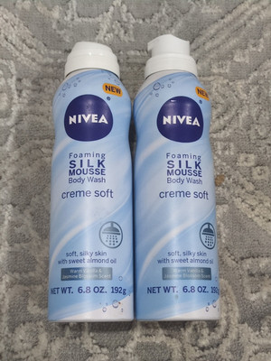 2 Pk Nivea Foaming Silk Mousse Body Wash Creme Soft Warm Vanilla Jasmine Blossom