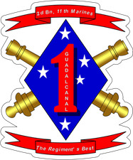 US Marine Corps Badge Sticker 2nd Battalion 11th Marines Patriot