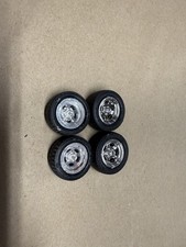 Chrome Slots Goodyear Low Profile 1/24 Scale Wheel  Tire Set Mucle Car LOOK