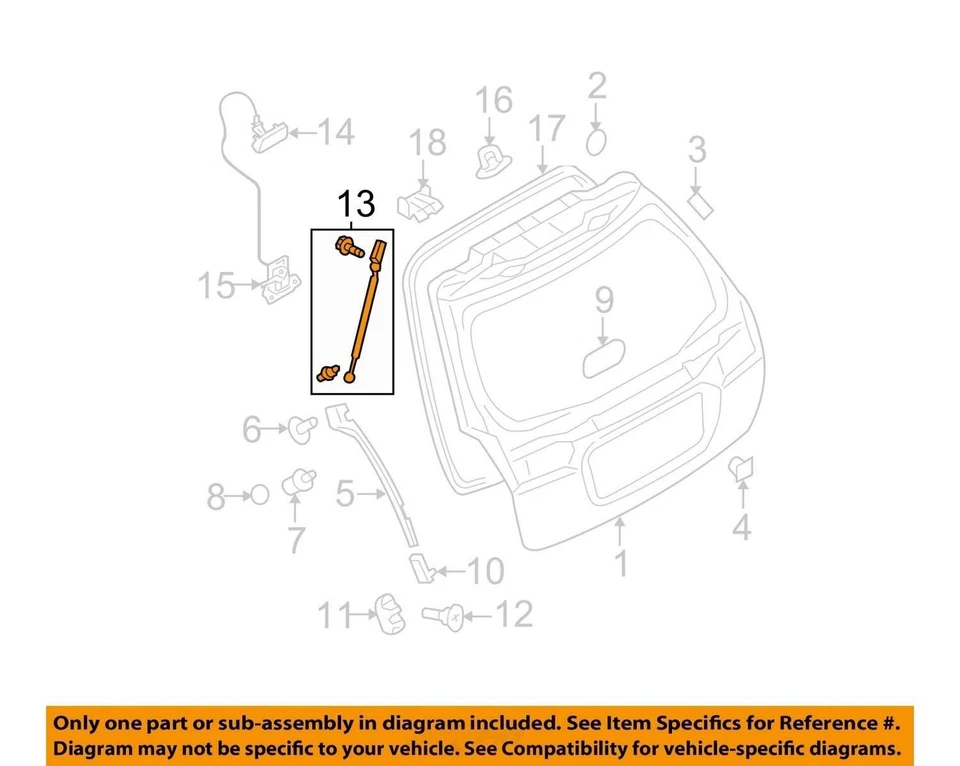 2005-2009 Subaru Outback Rear Tailgate Liftgate Hatch Support Lift Strut Set OEM - Image 3 of 4