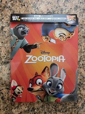 Disney Zootopia 4K Blu-Ray BONUS 3D Steelbook Best Buy w/ J-Card OOP No Code