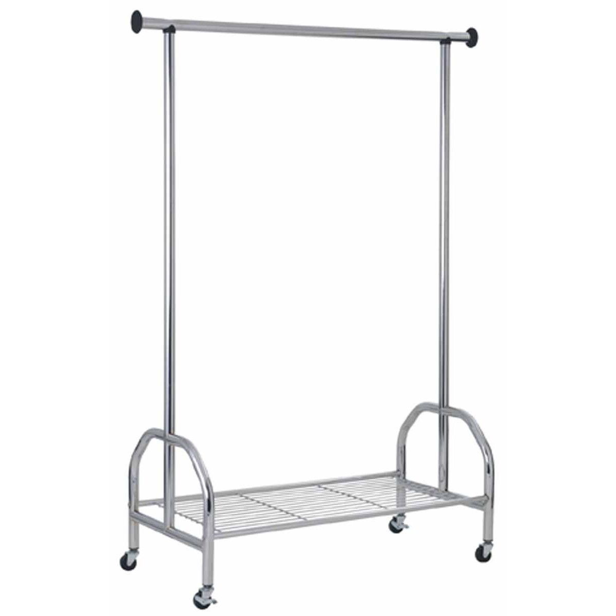 Portant à vêtements Badis en métal argenté de 165cm de hauteur pour chambre