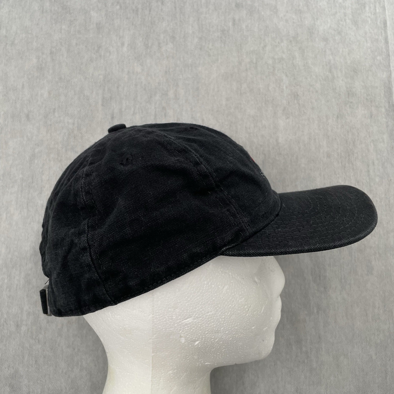 VINTAGE Nike Hat Cap Adult Black Faded Strapback Swoosh Football Logo Mens 90s view 4