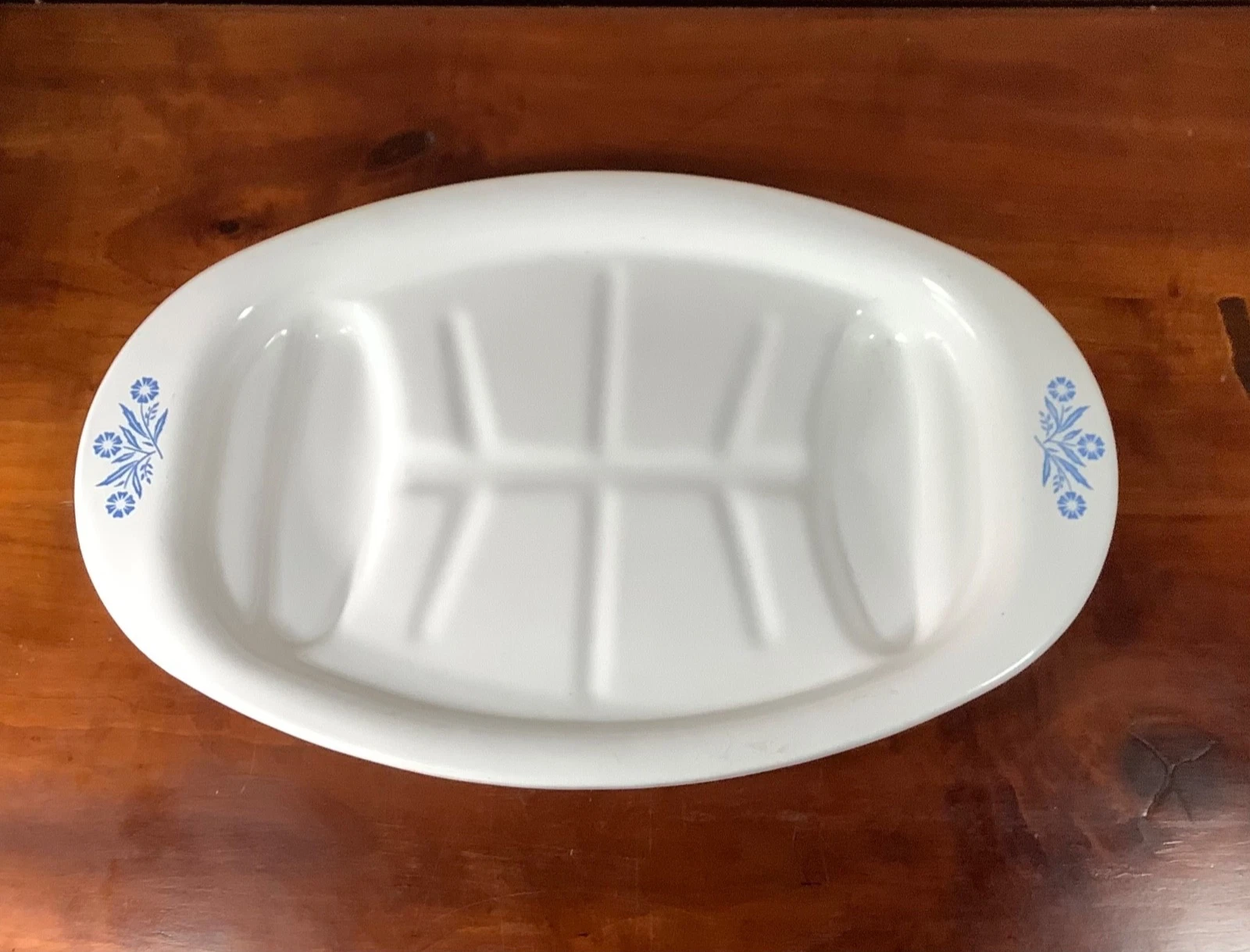 Vintage Corning Ware 16" Oval Roaster Cornflower Blue P-19 Platter