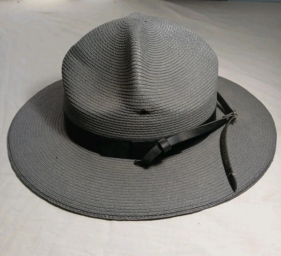 Винтажная шляпа государственного солдата размер 7 3/4, 62 The Lawman Milan самоформирующаяся темно-серая - Изображение 3 из 4