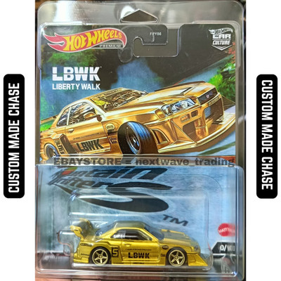 Hot Wheels LB-ER34 SUPER SILHOUETTE Nissan SKYLINE Liberty Walk LBWK CUSTOM GOLD
