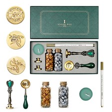 Sealing Wax Stamp Kit, Wax Stamp Seal Stationary Set for Envelope Sealer, Sta...
