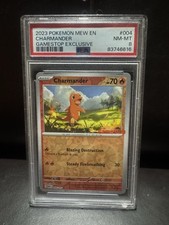 2023 POKEMON MEW EN CHARMANDER GAMESTOP EXCLUSIVE REVERSE HOLO PSA 8 NM MT