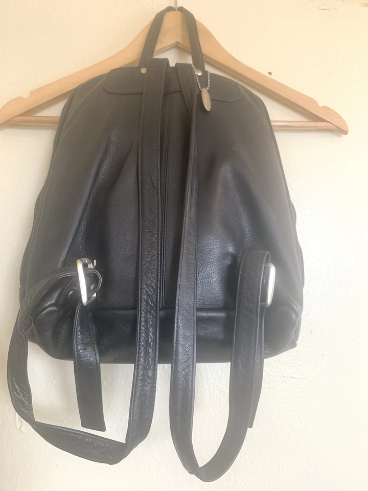 DAVID KING BOSTON женщин 100% итальянская кожа I-PAD расширить рюкзак черный читать! - Изображение 3 из 4