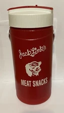 Vtg Retro Thermos Jack Links Water Jug Meat Snacks Red Handle USA Collectible
