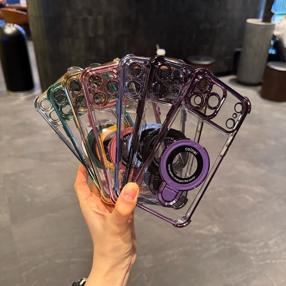 Для iPhone 17 Pro Max 16 15 14 13 12 покрытие Mag безопасное кольцо стойка TPU прозрачный чехол - Изображение 4 из 4