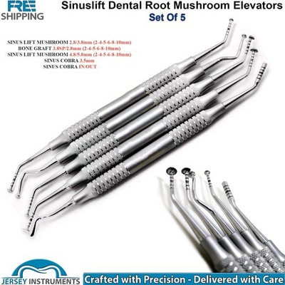 Set of 5 Mushroom Dental Elevators Tooth Root Luxation Extraction Oral Surgery