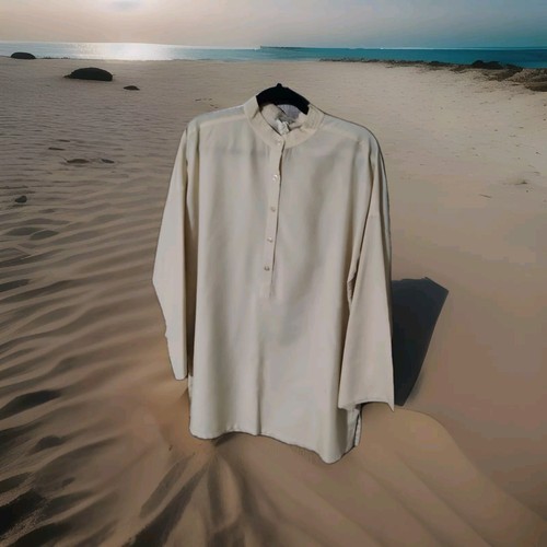 Vtg KING JAMES of CALIFORNIA Tunic 70’s Style Ivory Hippie Top Sz 18 RARE - Picture 1 of 6