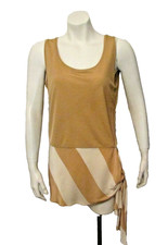 Genny Maglia Italia corpetto viscosa fondo seta con cravatta laterale scollo a scoop top blusa 8