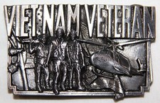 VINTAGE 1983 VIETNAM VETERAN BELT BUCKLE, BY BERGAMOT BRASS WORKS