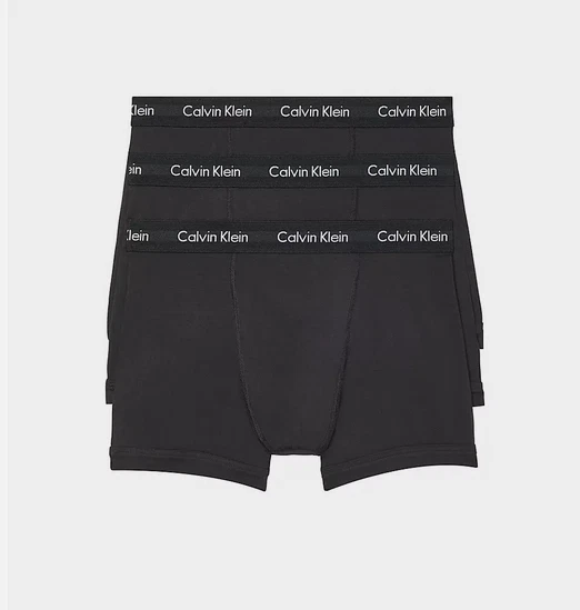 3 Three Pack Men's Calvin Klein Cotton Boxer Brief Black White Tri New In Box - product detail image 2