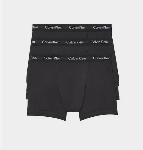 3 Three Pack Men's Calvin Klein Cotton Boxer Brief Black White Tri New In Box image 2